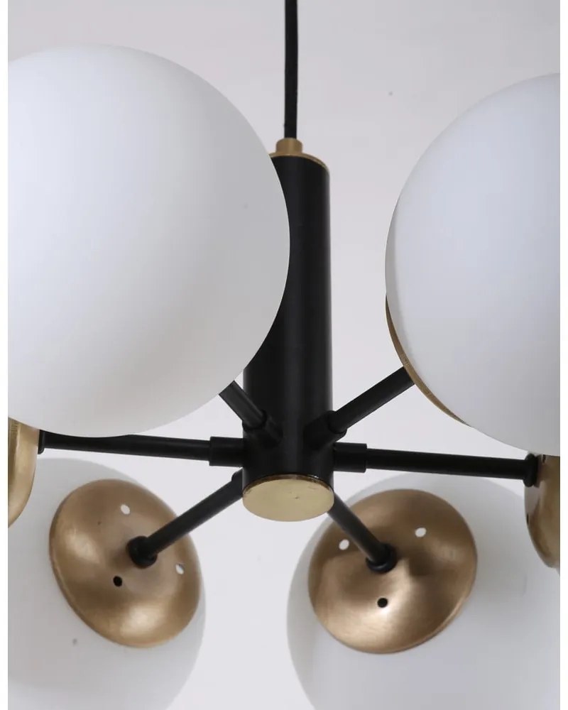Czarna lampa wisząca ze szklanym kloszem ø 56 cm Daisy – Squid Lighting