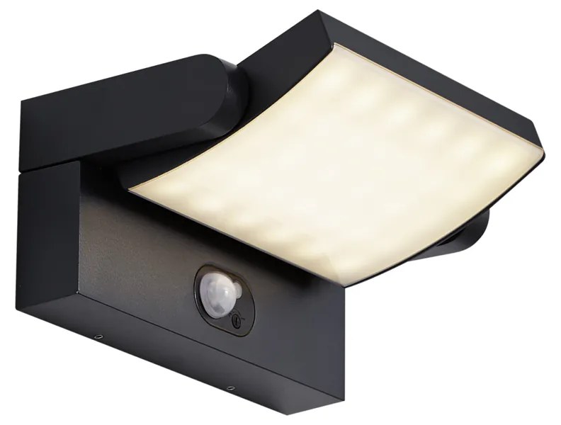 Zewnetrzna Zewnętrzna lampa ścienna czarna z LED IP54 z czujnikiem ruchu solarna - Judge Nowoczesny Oswietlenie zewnetrzne