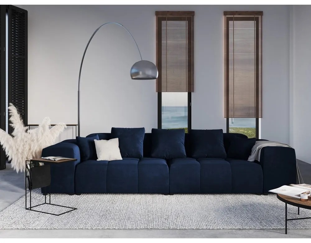 Niebieska aksamitna sofa 320 cm Rome Velvet – Cosmopolitan Design