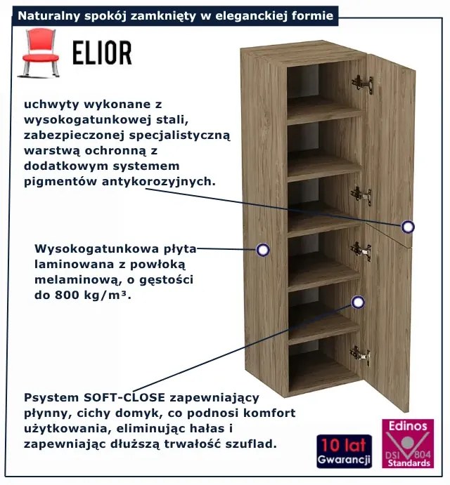Wiszący słupek do łazienki ciemny orzech E2-S36