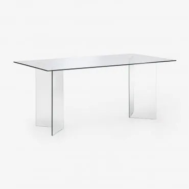 Prostokątny Stół Jadalniany 180x90 Cm Z Hartowanego Szkła Purio Jasna - Sklum