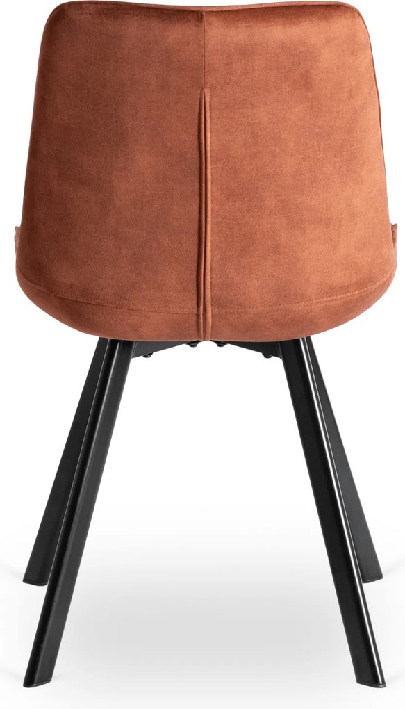 Zestaw Stół Okrągły Rozkładany HARRY 102-142 cm Dąb Craft/Czarny i 4 Krzesła Tapicerowane RICK Rude Nowoczesne