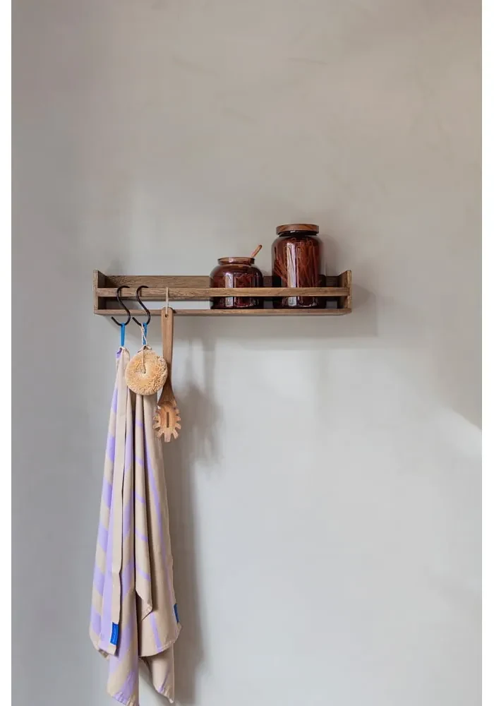 Brązowy wieszak ścienny z litego drewna dębowego z półką 60 cm Showcase – Mette Ditmer Denmark