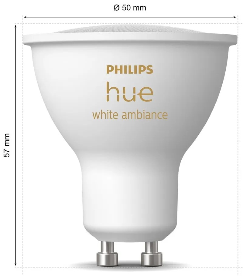 Inteligentne żarówki zestaw 2 szt. LED z gwintem GU10, 4 W White ambiance – Philips Hue