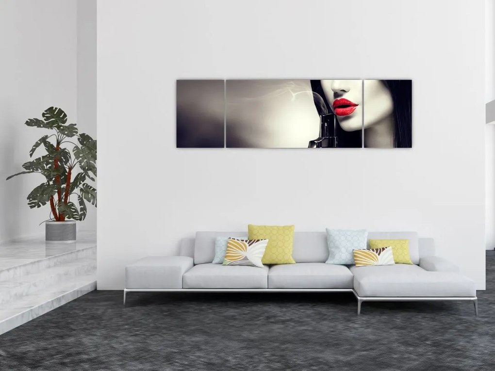 Obraz - Tajemnicza kobieta (170x50 cm)
