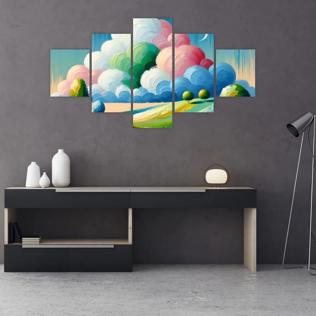 Obraz - Krajobraz z chmurą (125x70 cm)