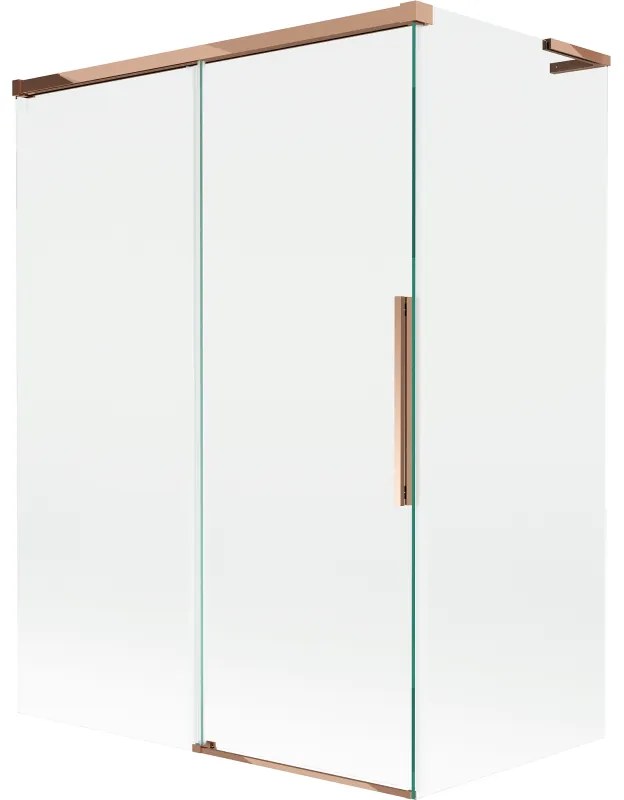 Mexen Rox L parawan nawannowy 2-skrzydłowy rozsuwany 120 + 70 x 150 cm, transparent, różowe złoto - 8C9L-120-070-60-00