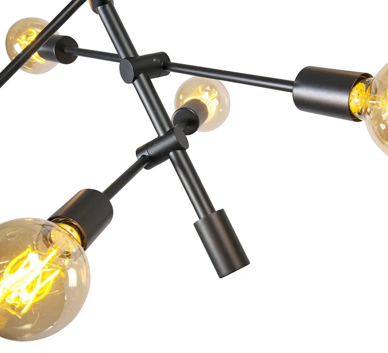 Industrialna lampa wisząca czarna 6-świateł - SydneyPrzemysłowy Oswietlenie wewnetrzne