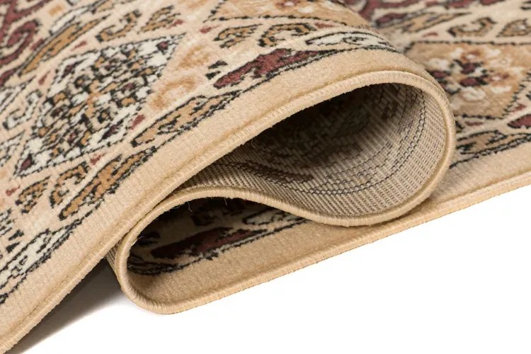 Beżowy prostokątny dywan w stylu retro C7-B58