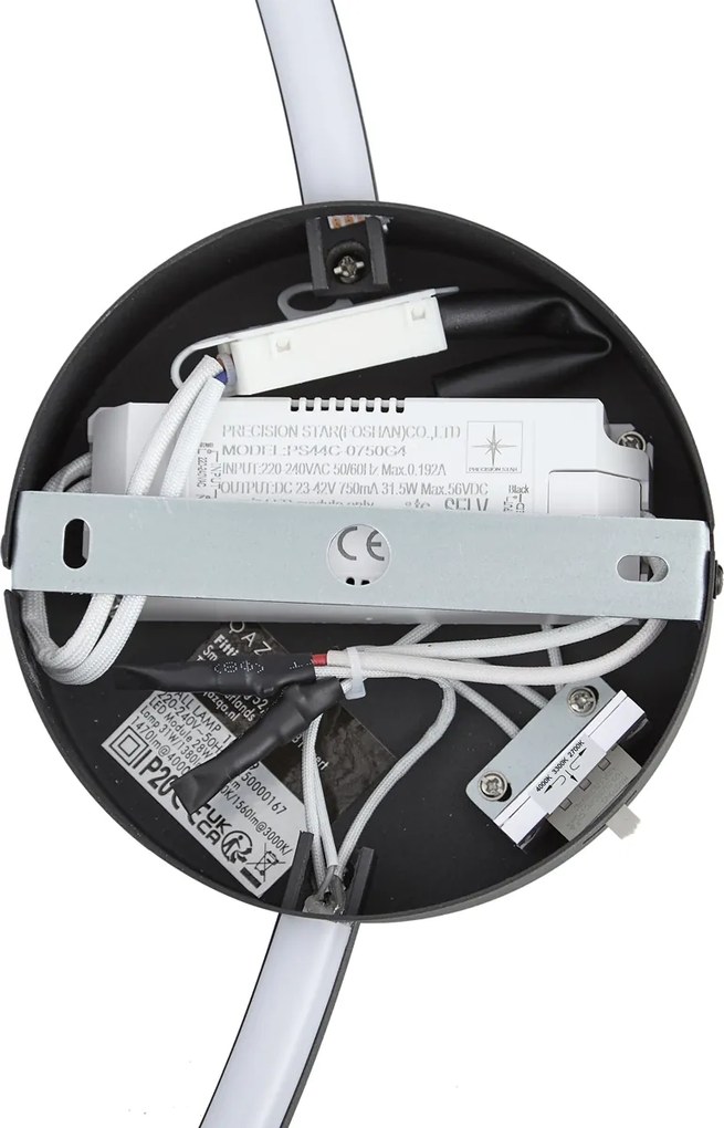 Designerski kinkiet czarny 67 cm z LED z 3-stopniową regulacją ściemniania - Anello