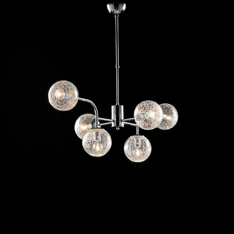 Lampa wisząca Ikarus z polerowanego chromowanego żelaza 6 lamp X 92 Ø86 BL213-6-CR