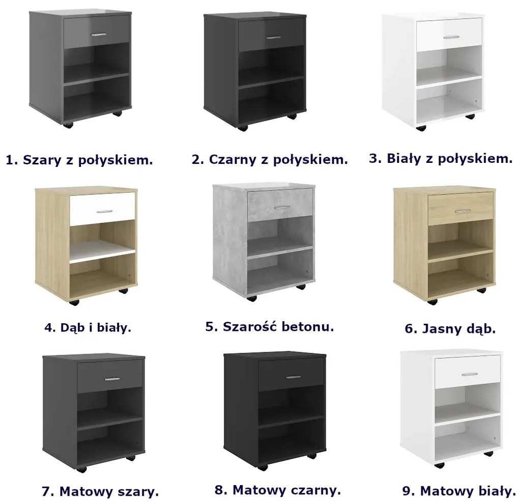 Czarny kontenerek biurowy D9-A95