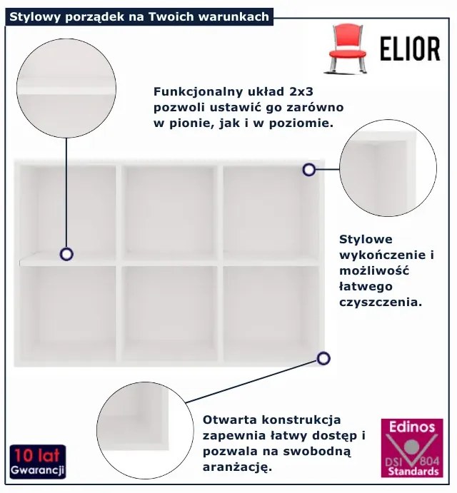 Biały nowoczesny otwarty regał S4-S56