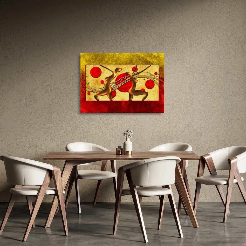 Abstrakcyjny obraz z dwiema kobietami (70x50 cm)
