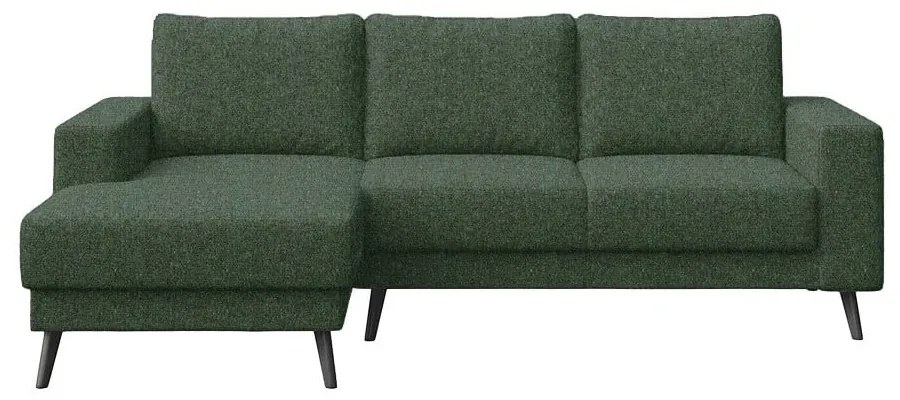 Ciemnozielony narożnik (lewostronny/z szezlongiem) Fynn – Ghado