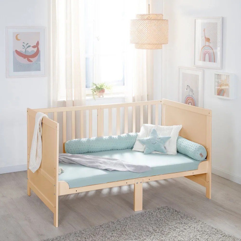 Łóżeczko z regulowaną wysokością w naturalnym kolorze 70x140 cm Easy Sleep – Roba