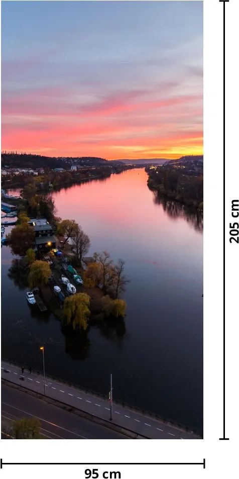 Fototapeta na drzwi - Praga nocą (95x205cm)