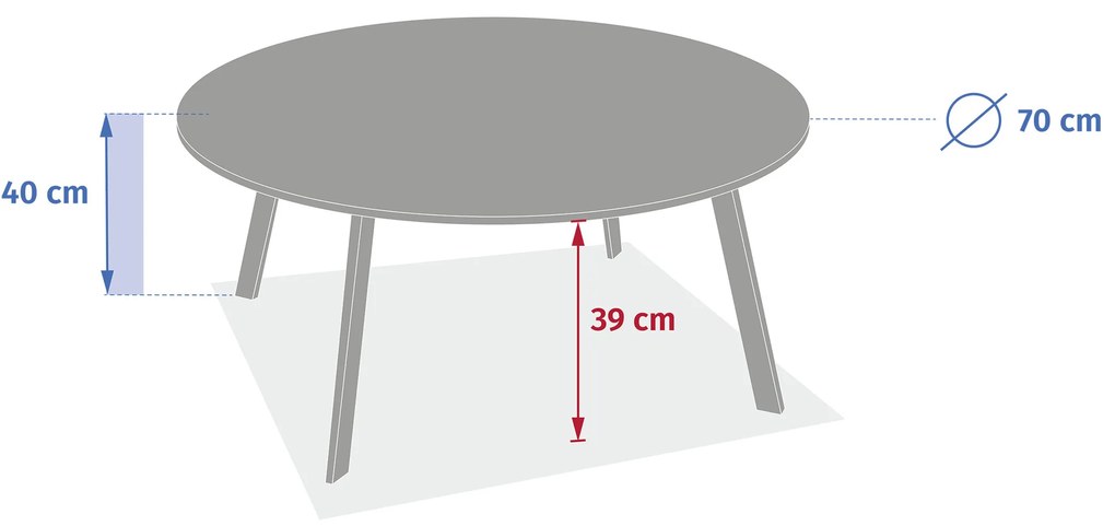 Stolik ogrodowy metalowy SAONA, Ø 70 cm