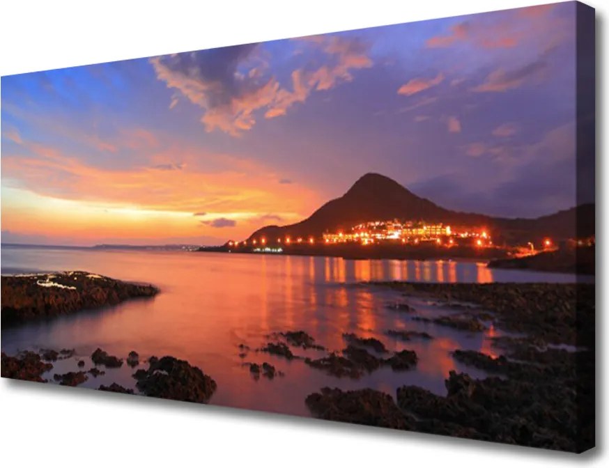 Obraz drukowany na płótnie Kamienie na Brzegu Morza