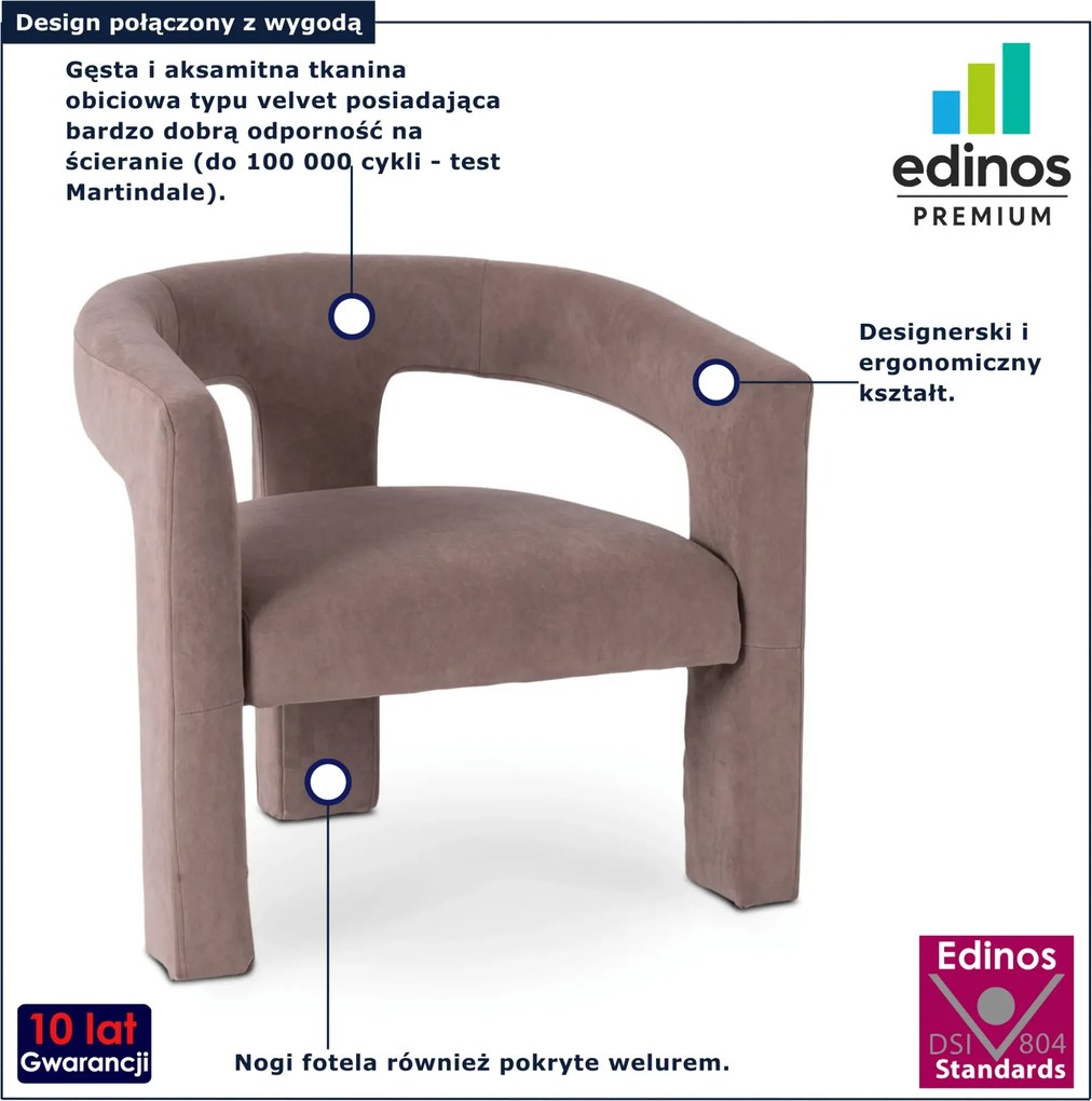 Beżowy welurowy fotel nowoczesny do salonu Z1-T96