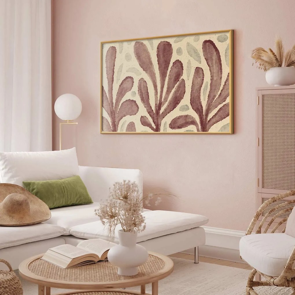 Plakat Liście i plamy 42x29,7 cm z ramą złotą bez marginesu ARTGEIST B