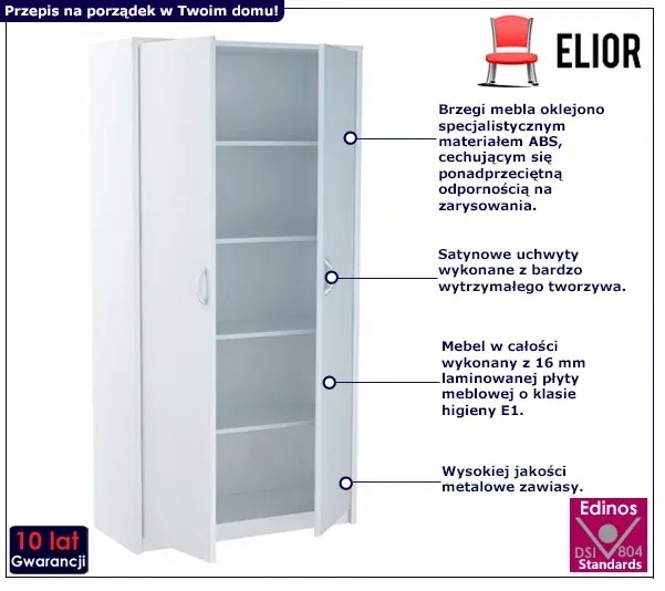 Biały regał z drzwiczkami - Jomano
