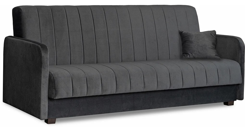 Sofa z Funkcją Spania PORTO Wersalka Rozkładana Dwuosobowa Szara Nowoczesna do Salonu