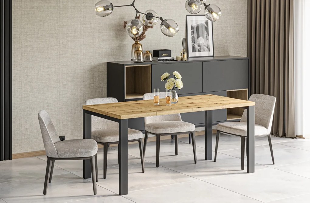 Industrialny stół do jadalni Garant dąb artisan