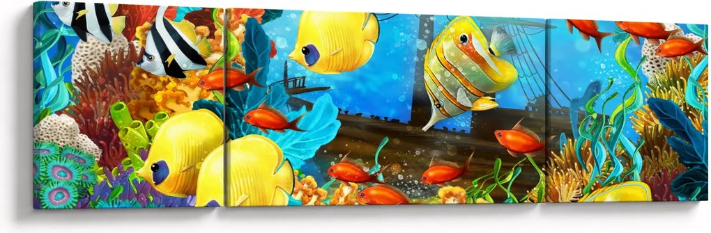 Obraz - Kolorowa rafa koralowa (170x50 cm)