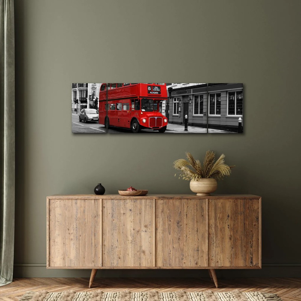 Obraz - Londyn z autobusem (170x50 cm)