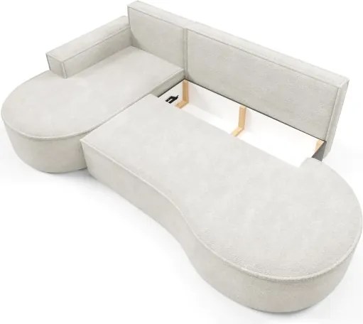 Narożnik MOLLY Lewostronny z funkcją spania, wolnostojący tkanina ABRIAMO 04 Biały