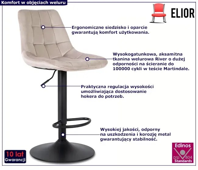 Beżowy tapicerowany hoker obrotowy Z5-S91