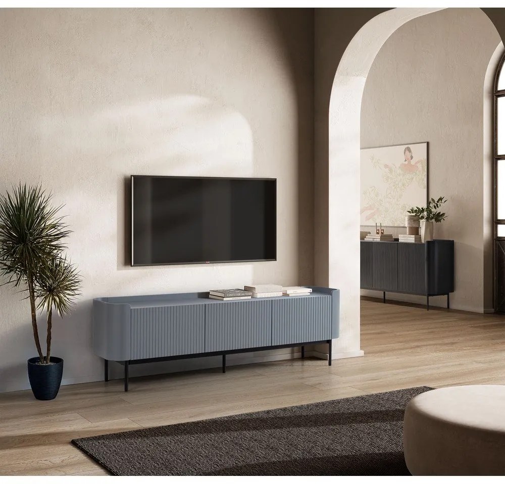 Czarna komoda 200x80x40 cm Willa – MOME