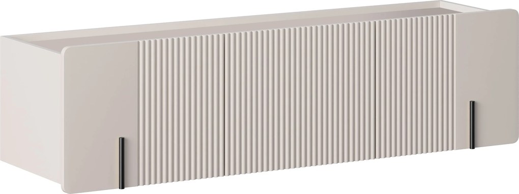 Szafka RTV Malmi 150 cm wisząca - kaszmir / czarny