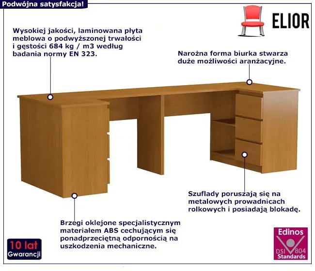 Podwójne biurko dla rodzeństwa olcha Z7-F62