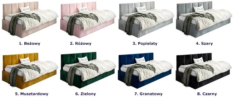 Różowe młodzieżowe łóżko sofa Golones 7X - 4 rozmiary