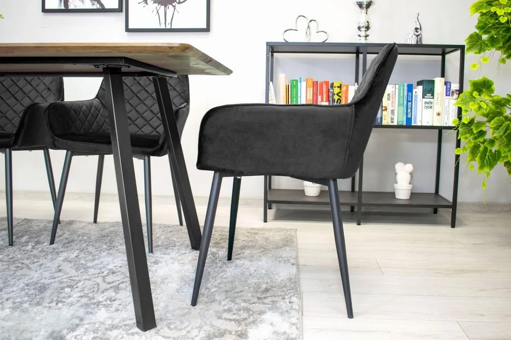 PROMOCJA Czarny aksamitny krzesło NOLA II. jakość.