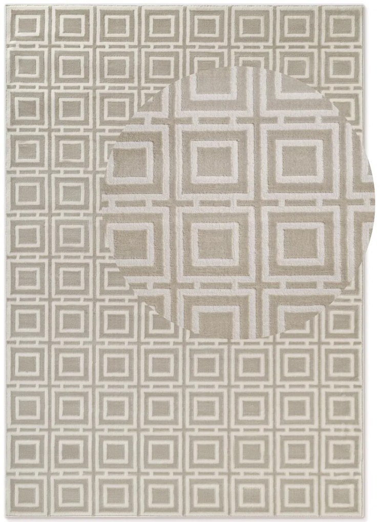 Dywan nowoczesny Perles Romby beżowo-kremowe 160 cm x 235 cm