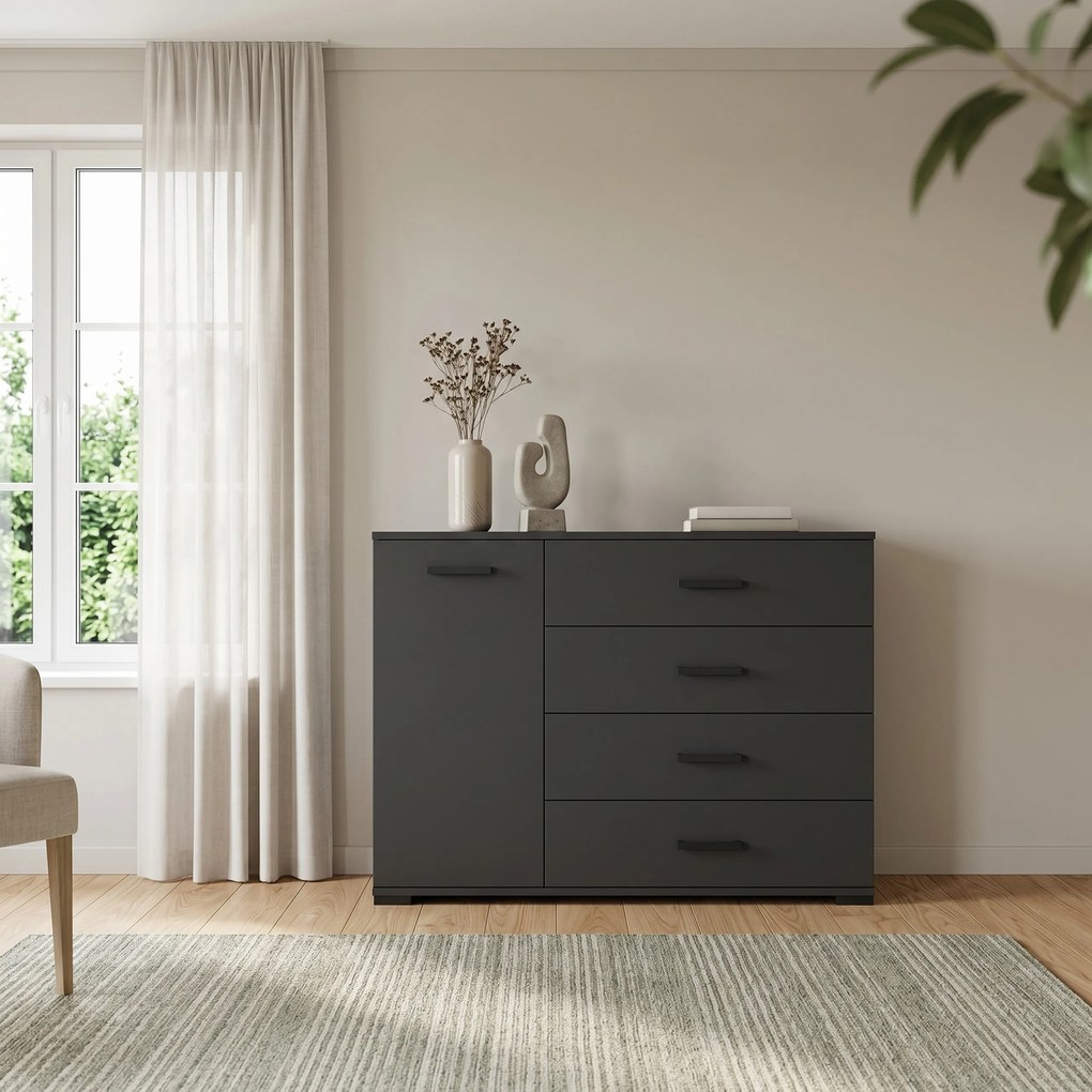 Komoda ALBANO 120 cm do Salonu Sypialni Czarny