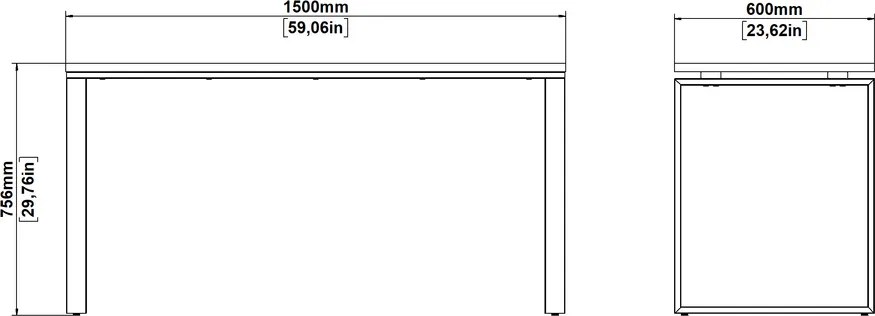 Biurko loft na płozach Sign 150 jackson hickory/biały mat