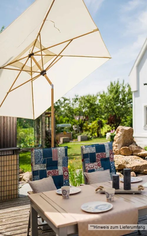 Doppler ALU WOOD parasol ogrodowy 210 x 140 cm beżowy