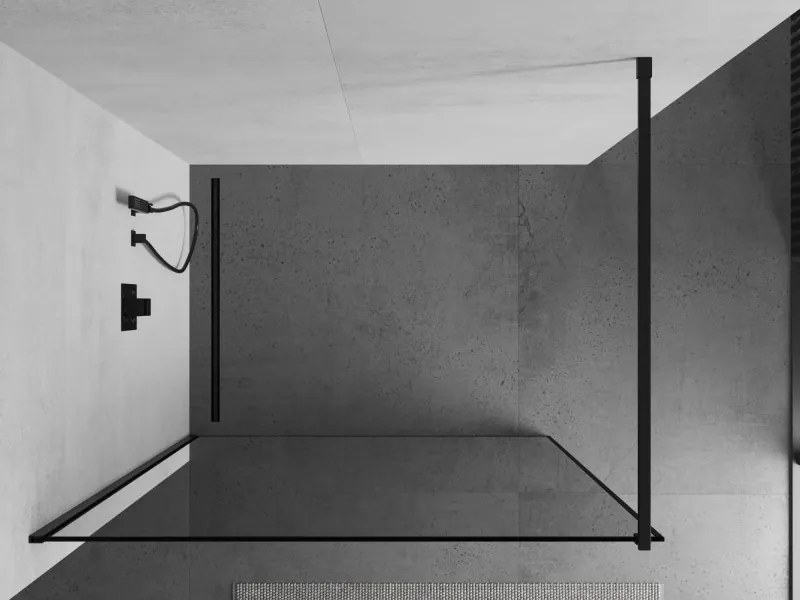 Mexen Kioto ścianka prysznicowa Walk-in 120 x 200 cm, czarna ramka 8 mm, czarna - 800-120-101-70-70