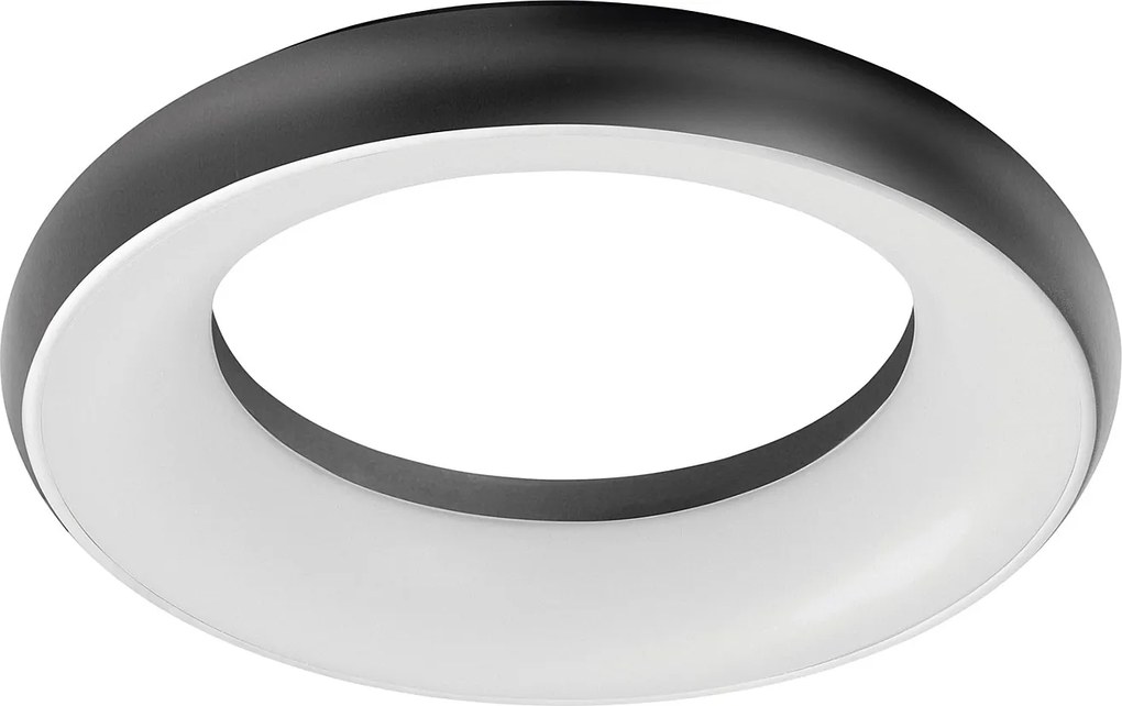 Lampa sufitowa FRED w nowoczesnym stylu - ?r. 29,8 cm - okr?g?a - LED SMD 25W - 1850 i 3K - 120° i 125° - IP40 - aluminium i opalowy poliw?glan - czarny