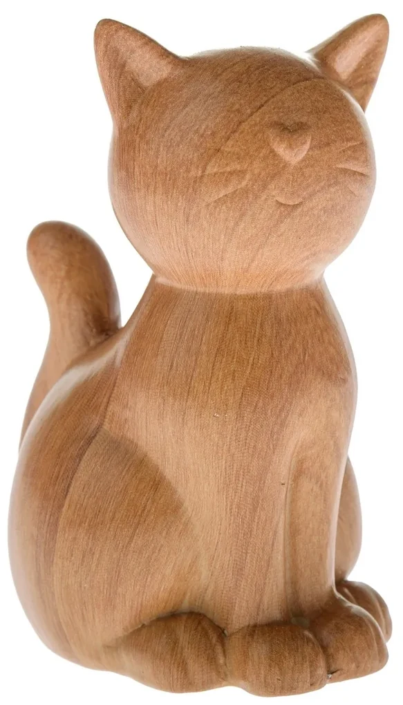 Ceramiczny kot Beckie brązowy, 9,3 x 13 cm