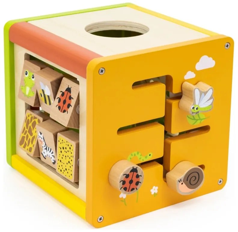 Viga drewniana kostka edukacyjna 5w1