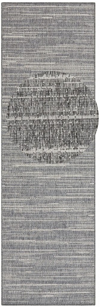 Dywan dwustronny zewnętrzny Gemini szary chodnik 80 cm x 250 cm