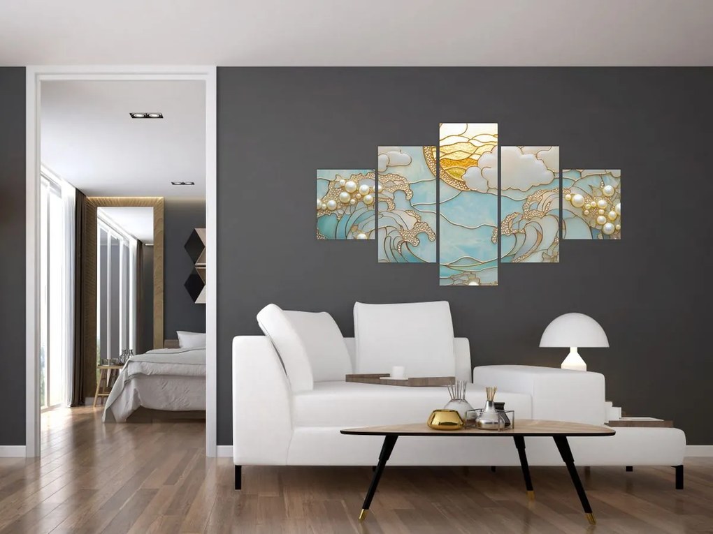 Obraz - 3D perły w oceanie (125x70 cm)
