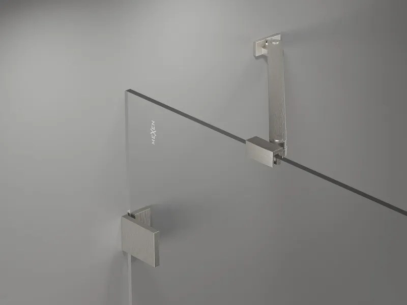 Mexen Lunar drzwi prysznicowe uchylne lewe 155 cm, transparent, nikiel szczotkowany - 834S-155-050-97-00-L