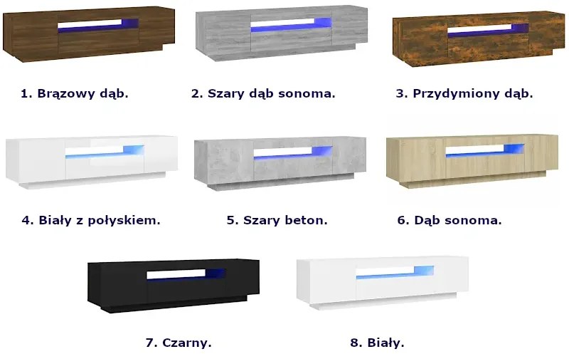 Szafka RTV w kolorze szarego betonu N0-B50