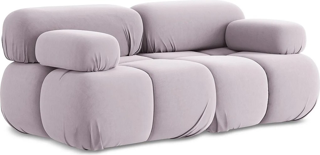 Modułowa sofa 2-osobowa - z tkaniny welwetowej - lawendowy - LOKUA